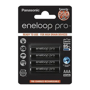 Аккумулятор предзаряженный RTU Panasonic HR03 AAA BL4 NI-MH eneloop pro 930mAh (4/48/80/576) 