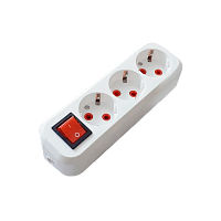 Колодка Прогресс 3р.С/З с выкл. белый (без инд.упаковки) (1/10/100)