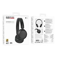 Наушники полноразмерные Borofone BO37 bluetooth 5.4 с микр. черный (1/60)