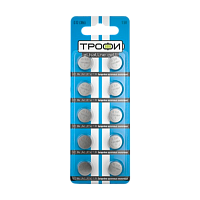 Батарейка Трофи G12/LR1142/LR43/386A/186 BL10 Alkaline 1.55V (10/200/1600)