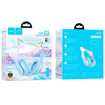 Наушники полноразмерные HOCO W42 Cat bluetooth 5.3 синий (1/42)