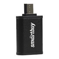 Переходник Smartbuy microUSB (m)-USB (f) пластик черный (1/150) 