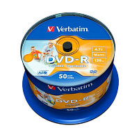 Диск DVD-R Verbatim 4.7GB 16x 50шт. bulk (50/300)
