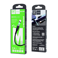 Кабель GFPower MAG18M USB (m)-microUSB (m) 1м 2.4A ПВХ магнит черный (1/200/800)