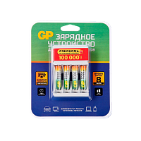 З/У для аккумуляторов GP AA/AAA 4 слота +4AAA 1000mAh (1/12) R