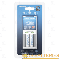 З/У для аккумуляторов Panasonic eneloop Compact Charger AA/AAA 2 слота +2AA 1900mAh (1/4)