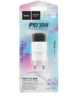 Сетевое З/У HOCO C131A 1USB/Type-C 3.0A 30W QC3.0 черный (1/30/180)