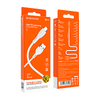 Кабель Borofone BX51 USB (m)-Lightning (m) 1м 2.0A ПВХ белый в коробке (1/360)