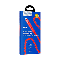 Кабель HOCO U78 USB (m)-microUSB (m) 1.2м 2.1A ткань красный (1/22/220)