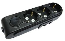 Колодка Makel 3р.С/З с выкл. черный N3310100 (1/20)