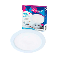 #Светильник светодиодный Космос DownL24W6400K 24W 220V IP20 потолочный белый (1/40)