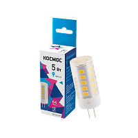 Лампа светодиодная Космос G4 5W 4500К 12V капсула прозрачная (1/100/1000)