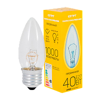 Лампа накаливания Старт E27 40W 230V свеча ДС прозрачная (1/10/100)