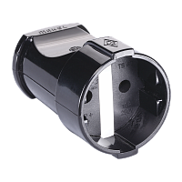 Розетка штепсельная Makel 1гн. пластик черный 10054 (1/50)