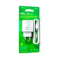 Сетевое З/У Borofone BA67A 1USB/Type-C 3.0A 20W белый (1/52/208)