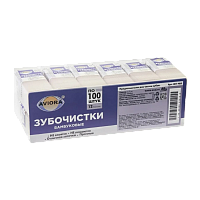 Зубочистки бамбуковые AVIORA, 100 шт. в баночке, 12 уп в блоке (12/480)