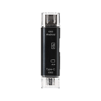 Картридер Smartbuy 801 USB2.0 SD/microSD USB (m)/Type-C