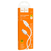Кабель HOCO X107 USB (m)-Lightning (m) 1м 2.4A ПВХ белый (1/31/310)