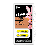 Батарейка Duracell ACTIVAIR ZA10 BL6 Zinc Air 1.45V (6/60/600)