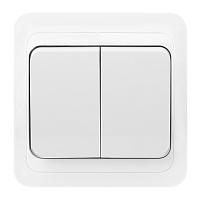 Выключатель Smartbuy 2-клавишный 10А белый "Марс" (SBE-02w-10-SW2-0)