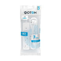 Удлинитель Фотон 10-33S 3р.Б/З 10A 3.0м с выкл. ПВС 2x0.75мм² белый (1/20)