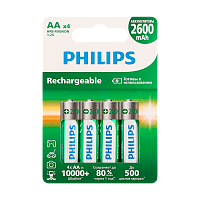 Аккумулятор предзаряженный RTU Philips HR6 AA BL4 NI-MH 1.2V 2600mAh (4/48/192) 