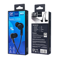 Наушники внутриканальные GFPower M01 с микр. черный (1/200) 