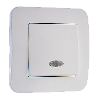 Выключатель Makel Light Lillium Natural 1-клав.10A пластик белый 55021 (1/12)