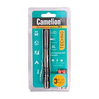 Фонарь ручной Camelion LED51517 3W LED от батареек 2хААA 3 режима черный (1/6/36)