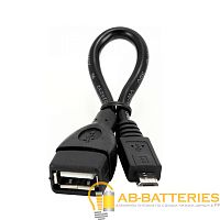 Переходник Atcom USB (f)-microUSB (m) 0.1м ПВХ черный (1/100/1000) 