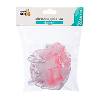 Мочалка для тела Рыжий кот "Бантик" нейлон ассорти (1/50/300) 