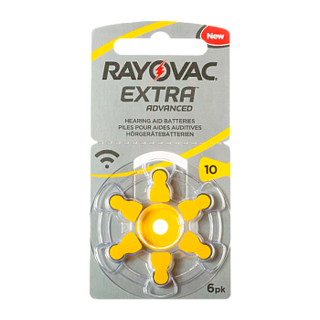 Батарейка Rayovac Extra ZA10 BL6 Zinc Air 1.45V (6/60/600)