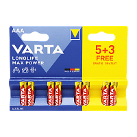 Батарейка Varta LONGLIFE MAX POWER (MAX TECH) LR03 AAA BL5+3 Alkaline 1.5V (4703) (8/160)