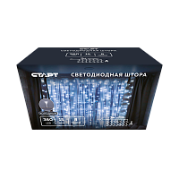 Гирлянда Старт НГ 360LED 3х3м занавес 8 режимов холодный белый (1/10/50)