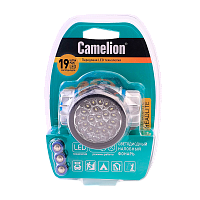 Фонарь налобный Camelion LED5323-19Mx 19LED 4 режима +3AAA металлик (1/6/48)
