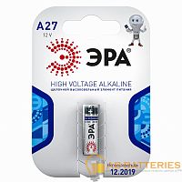 Батарейка ЭРА LR27/A27/MN27 BL1 Alkaline 12V (1/40/160/19200) 