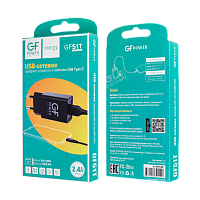 Сетевое З/У GFPower GF51T 1USB 2.4A с кабелем Type-C черный (1/120/480) 