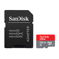 Карта памяти microSD SanDisk ULTRA Android 256GB Class10 UHS-I (U1) 95 МБ/сек с адаптером