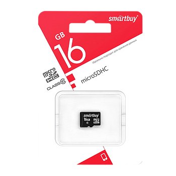 Карта памяти microSD Smartbuy 16GB Class10 10 МБ/сек без адаптера