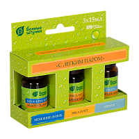 Набор эфирных масел "С легким паром" Банные штучки 15мл 3шт. (1/20)