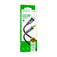 Кабель AUX Borofone BL19 Jack 3.5mm (m)-Lightning (m) 1м пластик черный (1/360)