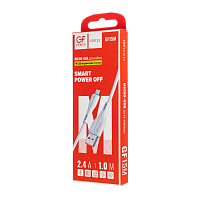 Кабель GFPower 15M USB (m)-microUSB (m) 1.0м 2.4A TPE белый (1/200/800)