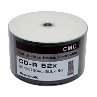 Диск CD-R CMC Full Ink Printable 700MB 52x 50шт. Б/УП (50/600) 