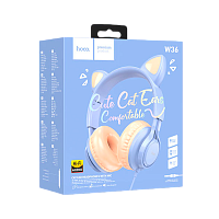 Наушники полноразмерные HOCO W36 Cat ear с микр. голубой (1/30) 