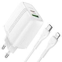 Сетевое З/У HOCO N11 1USB/Type-C 3.0A 20W PD3.0 белый (1/12/120)