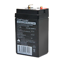 Аккумулятор свинцово-кислотный GoPower LA-430 4V 3Ah клеммы T0 в картонной упаковке