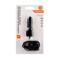 Автомобильное З/У GoPower GPQC13 1USB+Кабель MicroUSB/Lightning/Type-C черный (1/200) 