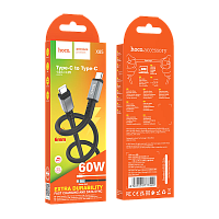 Кабель HOCO X85 Type-C (m)-Type-C (m) 1м 60W TPE черный (1/35/350)