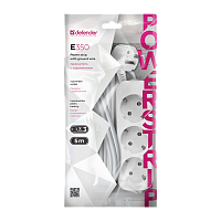 Удлинитель Defender E350 3р.С/З 10A 5.0м ПВС 3x1мм² белый (1/30)