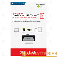 Флеш-накопитель SanDisk Ultra Dual DDC2 64GB USB3.1 Type-C (m) пластик серый